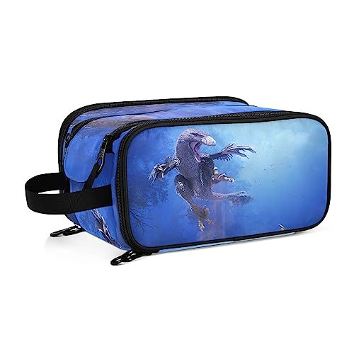 Kulturbeutel 3D-Dinosaurier-Dekor Große Kosmetiktasche Kulturtasche Waschtasche Make Up Tasche Waschbeutel Schminktasche für Damen Mädchen von YOUJUNER