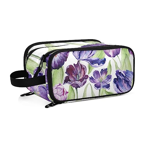 Kulturbeutel Blumenblumen Tulpen Große Kosmetiktasche Kulturtasche Waschtasche Make Up Tasche Waschbeutel Schminktasche für Damen Mädchen von YOUJUNER