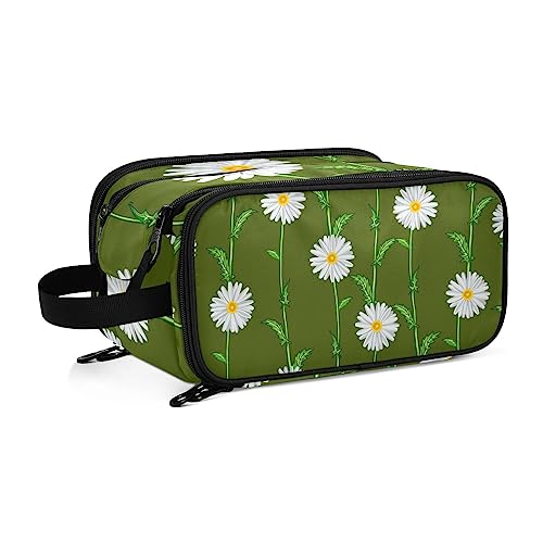 Kulturbeutel Blumenkamille Große Kosmetiktasche Kulturtasche Waschtasche Make Up Tasche Waschbeutel Schminktasche für Damen Mädchen von YOUJUNER