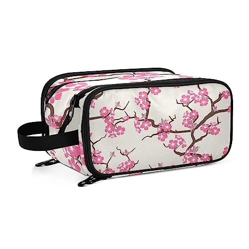 Kulturbeutel Blumenkirschblüten-Blumen Große Kosmetiktasche Kulturtasche Waschtasche Make Up Tasche Waschbeutel Schminktasche für Damen Mädchen von YOUJUNER