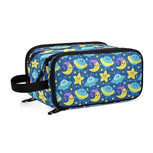 Kulturbeutel Cartoon Mondstern Große Kosmetiktasche Kulturtasche Waschtasche Make Up Tasche Waschbeutel Schminktasche für Damen Mädchen von YOUJUNER