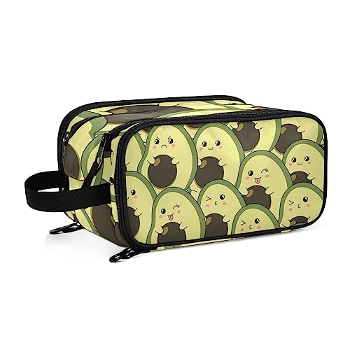 Kulturbeutel Cute Avocado-Muster Große Kosmetiktasche Kulturtasche Waschtasche Make Up Tasche Waschbeutel Schminktasche für Damen Mädchen von YOUJUNER