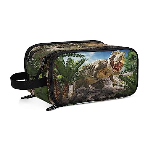 Kulturbeutel Dinosaurier Große Kosmetiktasche Kulturtasche Waschtasche Make Up Tasche Waschbeutel Schminktasche für Damen Mädchen von YOUJUNER