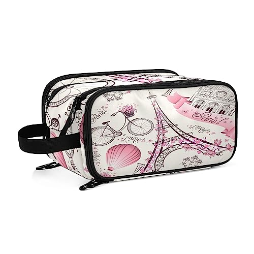 Kulturbeutel Eiffelturm Paris Große Kosmetiktasche Kulturtasche Waschtasche Make Up Tasche Waschbeutel Schminktasche für Damen Mädchen von YOUJUNER