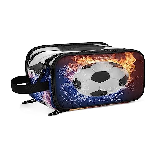 Kulturbeutel Fantasie-Fußball Große Kosmetiktasche Kulturtasche Waschtasche Make Up Tasche Waschbeutel Schminktasche für Damen Mädchen von YOUJUNER