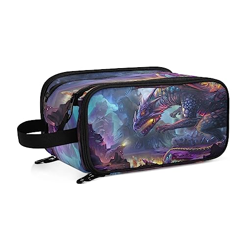 Kulturbeutel Fantasy-Drache Große Kosmetiktasche Kulturtasche Waschtasche Make Up Tasche Waschbeutel Schminktasche für Damen Mädchen von YOUJUNER