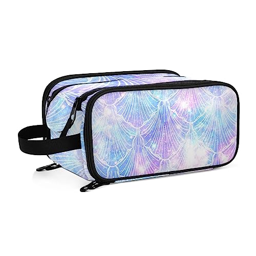 Kulturbeutel Galaxy Shell-Druck Große Kosmetiktasche Kulturtasche Waschtasche Make Up Tasche Waschbeutel Schminktasche für Damen Mädchen von YOUJUNER