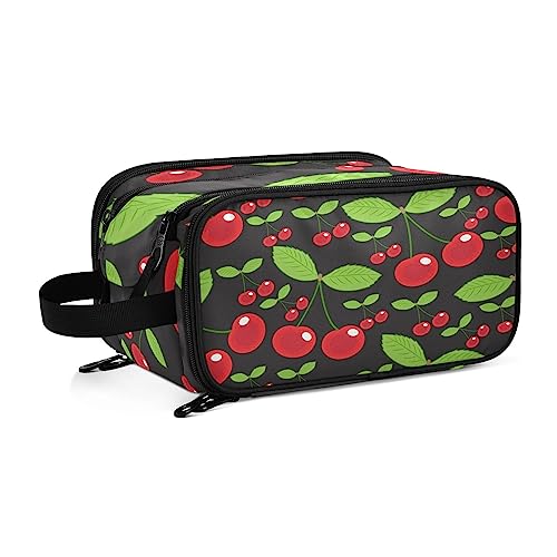 Kulturbeutel Kirschfrüchte Große Kosmetiktasche Kulturtasche Waschtasche Make Up Tasche Waschbeutel Schminktasche für Damen Mädchen von YOUJUNER