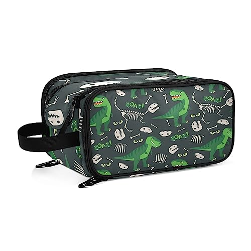 Kulturbeutel Netter Dinosaurier-Knochen Große Kosmetiktasche Kulturtasche Waschtasche Make Up Tasche Waschbeutel Schminktasche für Damen Mädchen von YOUJUNER