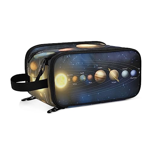 Kulturbeutel Planet Sonnensystem Große Kosmetiktasche Kulturtasche Waschtasche Make Up Tasche Waschbeutel Schminktasche für Damen Mädchen von YOUJUNER