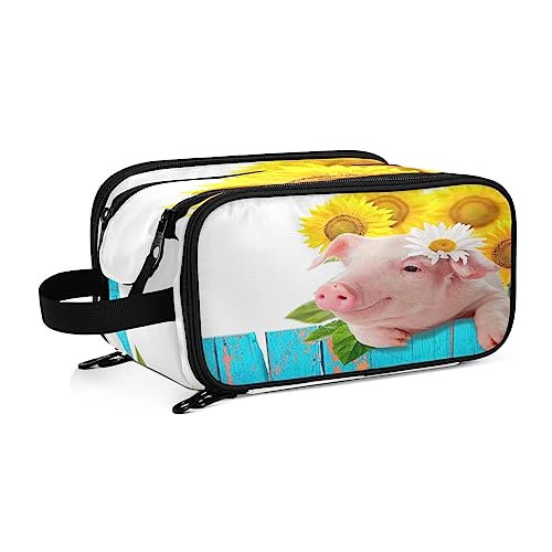 Kulturbeutel Schönes Schwein Große Kosmetiktasche Kulturtasche Waschtasche Make Up Tasche Waschbeutel Schminktasche für Damen Mädchen von YOUJUNER