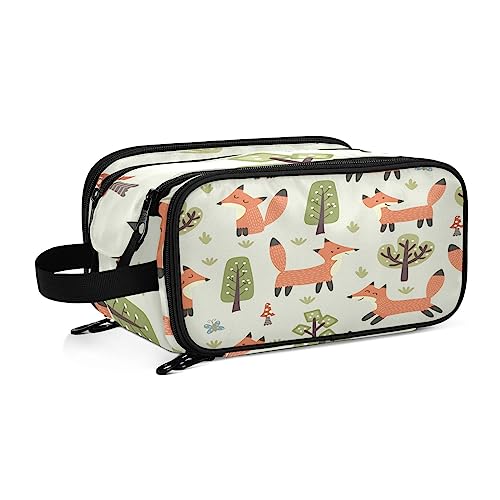 Kulturbeutel Süße Fuchsbaum Große Kosmetiktasche Kulturtasche Waschtasche Make Up Tasche Waschbeutel Schminktasche für Damen Mädchen von YOUJUNER