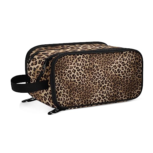 Kulturbeutel Tier Leopard Print Große Kosmetiktasche Kulturtasche Waschtasche Make Up Tasche Waschbeutel Schminktasche für Damen Mädchen von YOUJUNER