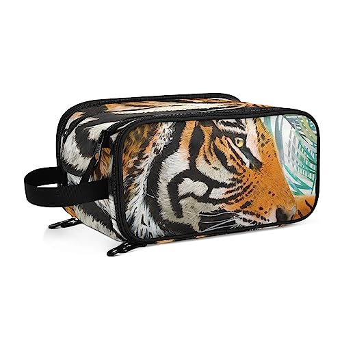 Kulturbeutel Tiger Große Kosmetiktasche Kulturtasche Waschtasche Make Up Tasche Waschbeutel Schminktasche für Damen Mädchen von YOUJUNER