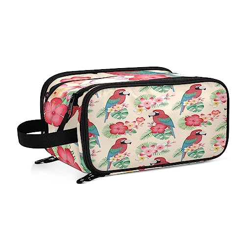 Kulturbeutel Tropischer Vogelpapagei Große Kosmetiktasche Kulturtasche Waschtasche Make Up Tasche Waschbeutel Schminktasche für Damen Mädchen von YOUJUNER