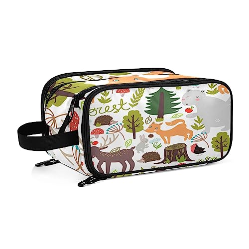 Kulturbeutel Waldtiere Große Kosmetiktasche Kulturtasche Waschtasche Make Up Tasche Waschbeutel Schminktasche für Damen Mädchen von YOUJUNER