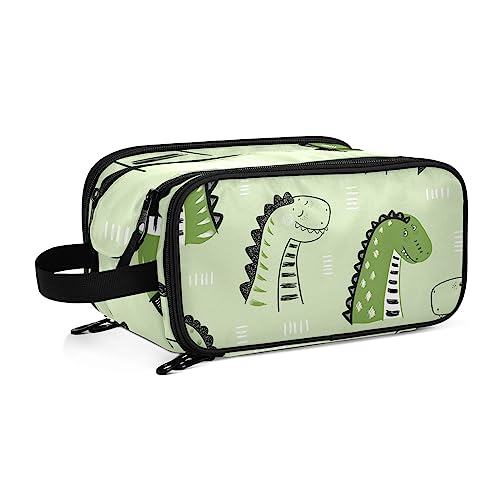 Kulturbeutel süßer Dinosaurier-Muster Große Kosmetiktasche Kulturtasche Waschtasche Make Up Tasche Waschbeutel Schminktasche für Damen Mädchen von YOUJUNER