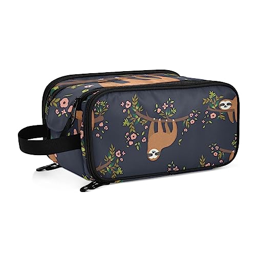 Kulturbeutel süßer Faultier-Muster Große Kosmetiktasche Kulturtasche Waschtasche Make Up Tasche Waschbeutel Schminktasche für Damen Mädchen von YOUJUNER