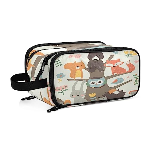 Kulturbeutel süßes Tierdruck Große Kosmetiktasche Kulturtasche Waschtasche Make Up Tasche Waschbeutel Schminktasche für Damen Mädchen von YOUJUNER