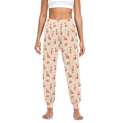 YOUJUNER Damen Haremshose Nettes Fuchs-Muster Yogahose Tanzhose Jogginghose Yoga Pilates Hosen Freizeithosen Yoga Hose von YOUJUNER