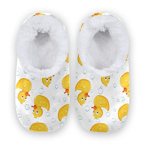YOUJUNER Damen Hausschuhe Gelbe Enten Memory Schaum Slippers für Frauen Winter Warme Pantoffeln Geschlossene Haus Schuhe Bequeme Schlafzimmer Schuhe Baumwolleschuhe von YOUJUNER