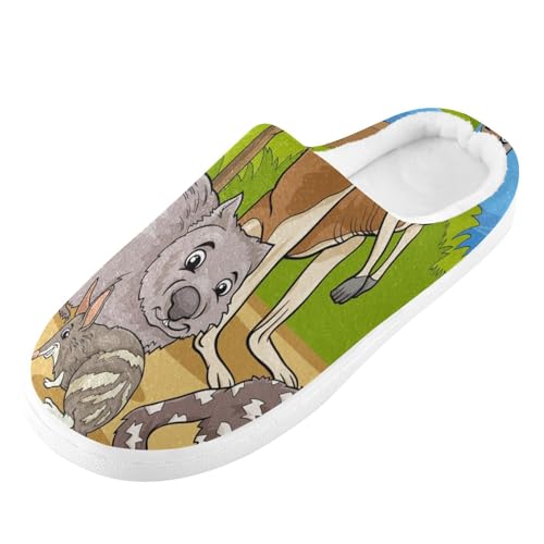 YOUJUNER Damen Herren Hausschuhe Cartoon-Känguru-Koala Memory Schaum Weiche Pantoffeln Winter Plüsch Warme Slippers Unisex von YOUJUNER