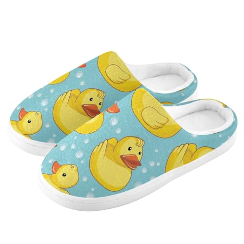 YOUJUNER Damen Herren Hausschuhe süßer Gelbe Enten Memory Schaum Weiche Pantoffeln Winter Plüsch Warme Slippers Unisex von YOUJUNER