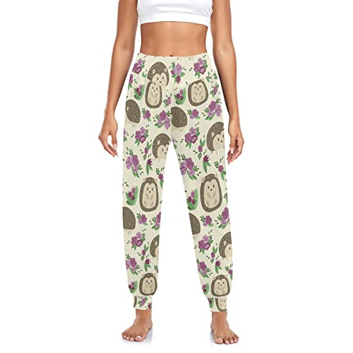 YOUJUNER Damen Netter Igel Haremshose Yogahose Tanzhose Jogginghose Yoga Pilates Hosen Freizeithosen Yoga Hose von YOUJUNER