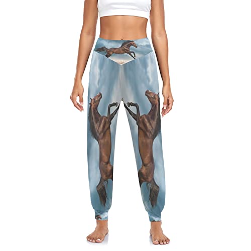 YOUJUNER Damen Pferd Haremshose Yogahose Tanzhose Jogginghose Yoga Pilates Hosen Freizeithosen Yoga Hose von YOUJUNER