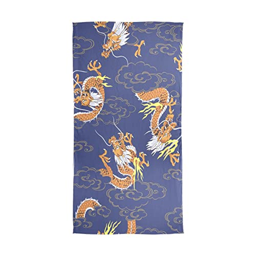 YOUJUNER Damen Seidentücher Ethnischer chinesischer Drache Seide Schal Halstuch Lang Halstuch Halstücher Seidenschal von YOUJUNER
