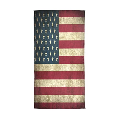 YOUJUNER Damen Seidentücher Vintage USA-Flagge Seide Schal Halstuch Lang Halstuch Halstücher Seidenschal von YOUJUNER