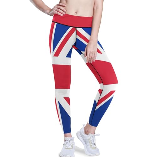 YOUJUNER Damen Sport Leggings Britische UK-Flagge High Wasit Yogahose Sporthose Lange Yoga Leggins Jogginghose von YOUJUNER