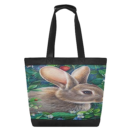 YOUJUNER Damen Strandtasche Süßer Hase Groß Badetasche Reisetasche Strand Tote Bag Beach Bags Handtasch Shopper Tasche von YOUJUNER