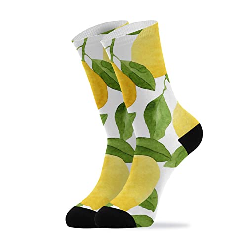 YOUJUNER Gelbe Zitrone Herren Damen Socken Hohe Knöchel Socken Crew Lange Socken Neuheit Socken 1-Paar von YOUJUNER