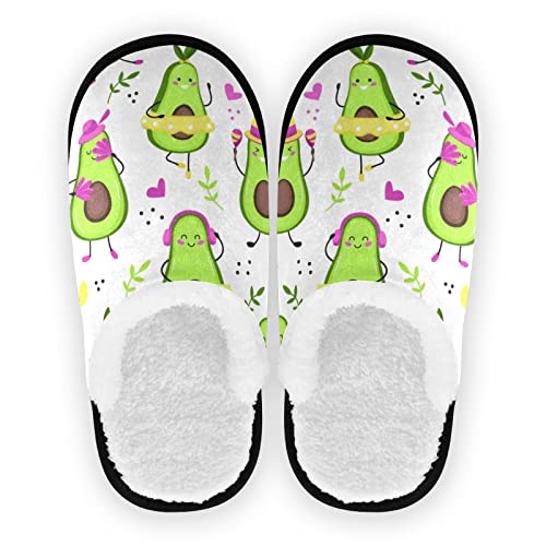 YOUJUNER Herren Damen Hausschuhe Musik Avocado süß Slippers für Frauen Warme Pantoffeln Haus Schuhe Bequeme Schlafzimmer Schuhe von YOUJUNER