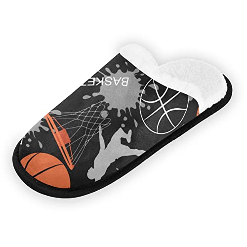 YOUJUNER Herren Damen Hausschuhe Sport-Ball-Basketball-Druck Slippers für Frauen Kinder Unisex Warme Pantoffeln Indoor Haus Schuhe Bequeme Schlafzimmer Schuhe von YOUJUNER