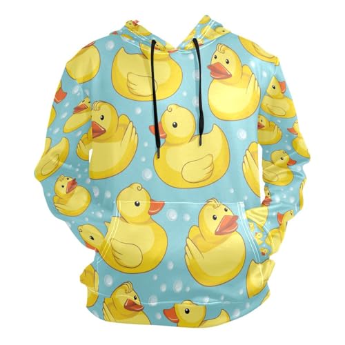 YOUJUNER Herren Kapuzenpullover süßer Gelbe Enten Sweatshirt Pullover Hoodie Pulli Hoody mit Taschen für Männer Jungen von YOUJUNER