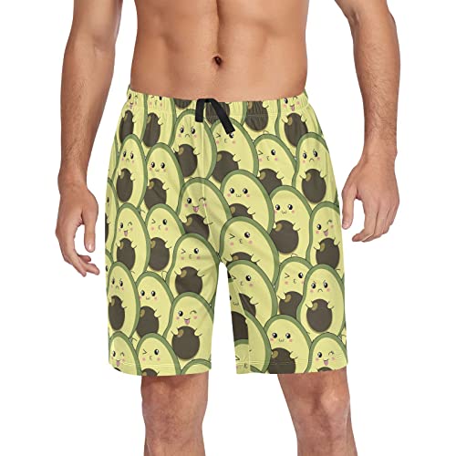 YOUJUNER Herren Shorts Cute Avocado-Muster Schlafanzughosen Kurz Pyjamahose Badeshorts Sommer Shorts für Männer von YOUJUNER
