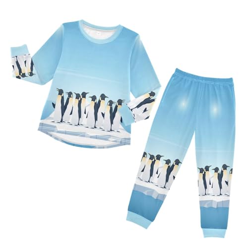 YOUJUNER Kinder Schlafanzug Set süßer Pinguin Pyjama Langarm Nachtwäsche Zweiteilig Schlafanzüge Set für Jungen Mädchen von YOUJUNER