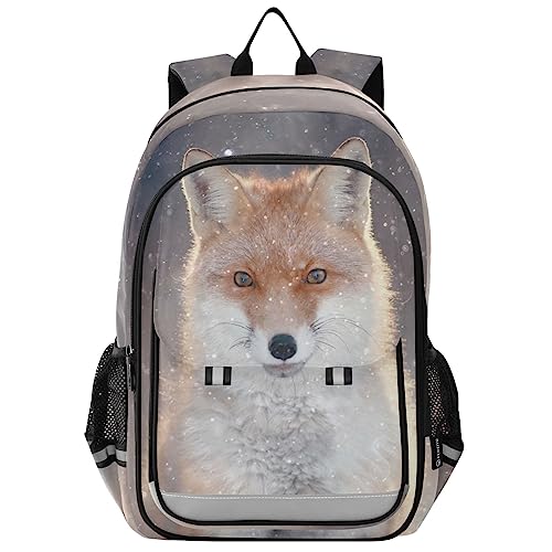 YOUJUNER Kinder Schulrucksack Winter-Schnee-Fuchs Schulranzen Schultasche Sporttasche Backpack für Mädchen Jungen von YOUJUNER