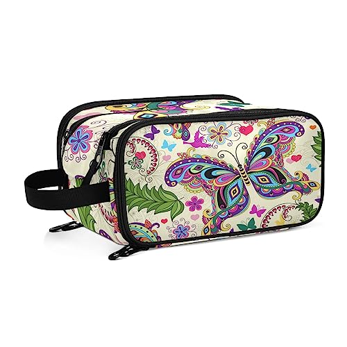 YOUJUNER Make-up-Tasche, afrikanischer Giraffen-Druck, tragbar, große Kosmetiktasche, Kulturbeutel, Make-up-Organizer-Tasche für Frauen und Mädchen, Farbe 19, 28*14.5*18cm, Kulturbeutel von YOUJUNER