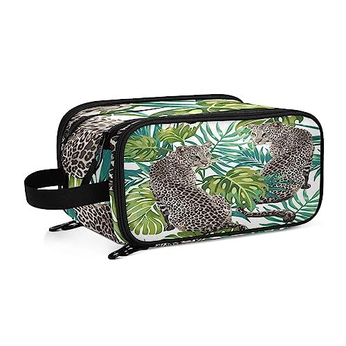 YOUJUNER Make-up-Tasche, niedliches Mops-Hunde-Muster, tragbar, große Kosmetiktasche, Kulturbeutel, Make-up-Organizer-Tasche für Frauen und Mädchen, Farbe 52, 28*14.5*18cm, Kulturbeutel von YOUJUNER