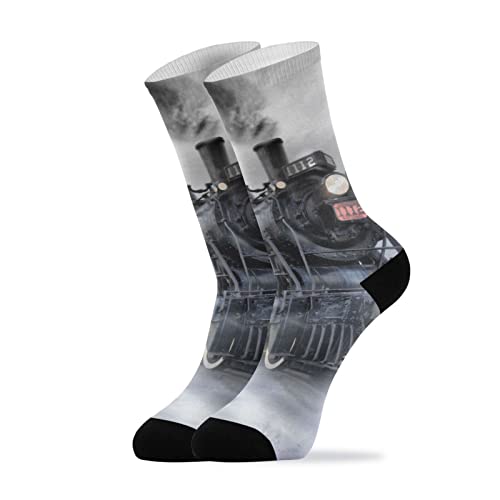 YOUJUNER Vintage Dampfzug Herren Damen Socken Hohe Knöchel Socken Crew Lange Socken Neuheit Socken 1-Paar von YOUJUNER