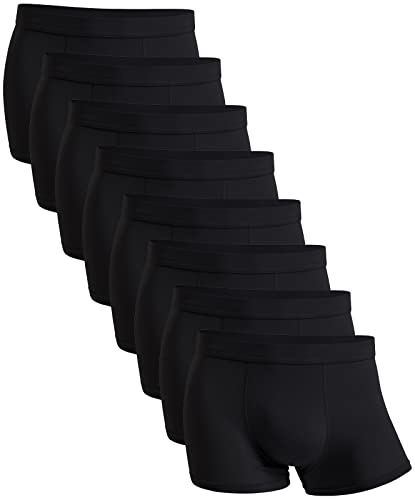 YOULEHE Boxershorts Herren Multipack Männer Unterwäsche Bambusviskose Unterhosen Men Retroshorts (DE/NL/SE/PL, Alphanumerisch, L, Regular, Regular, 8er Pack-Schwarz) von YOULEHE