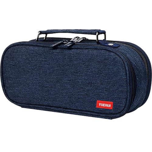 YOULIKE Federmäppchen mit großem Fassungsvermögen – großes Federmäppchen mit Fächern für Büro, Uni, Schule, Stiftetasche, Schreibwaren-Organizer-Box für Mädchen, Jungen, Teenager, Erwachsene, navy, von YOULIKE