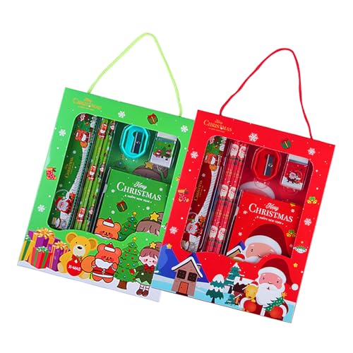 Weihnachts-Schreibwaren-Partygeschenk, Großpackung mit Weihnachts-Bleistift-Radiergummi, Leckerli-Taschen für Kinder, Klassenzimmer, Geschenk für Studenten, Weihnachten, Büro, Organisation von YOUNAFEN