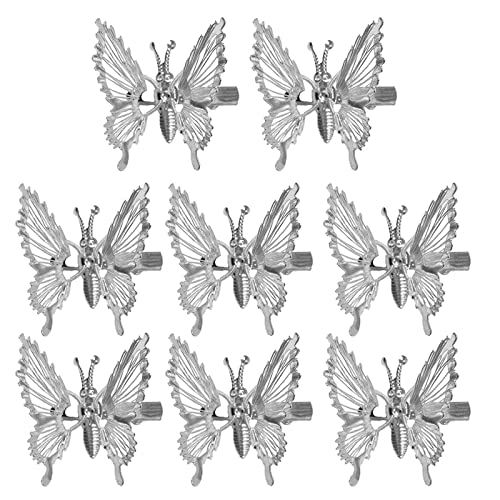 YOUNAFEN 8 Stück Metall-Haarspangen mit Schmetterlingsmotiv, für Damen und Mädchen, Haarnadel, Entenschnabel-Clip, Kopfbedeckung, Modeschmuck von YOUNAFEN