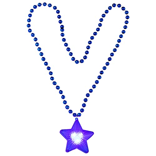 YOUNAFEN Einfache LED-Stern-Perlen-Halskette, blinkend im Dunkeln, Stern-Anhänger, Halskette für Damen und Mädchen, 3 Farben von YOUNAFEN