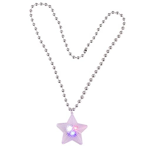 YOUNAFEN Einfache LED-Stern-Perlen-Halskette, blinkend im Dunkeln, Stern-Anhänger, Halskette für Damen und Mädchen, 3 Farben von YOUNAFEN
