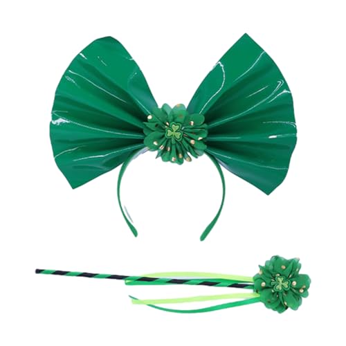 YOUNAFEN Grüner Haarreif zum St. Patricks-Tag, Kleeblatt-Haarreif, Festival-Aufführungen, Kopfschmuck für Paare von YOUNAFEN